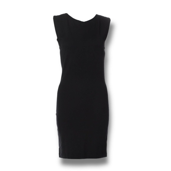 Alice + Olivia Sheath Black Dress Crewneck Cutout & Mesh Accents Size Medium - Picture 6 of 8